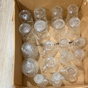 Anchor Hocking Clear Glass Drinkware Set 1960s